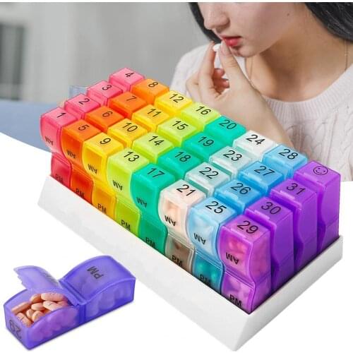Hygienic Useful Monthly Tablet Storage Container Convenient Pill Organizer Clean for Pills
