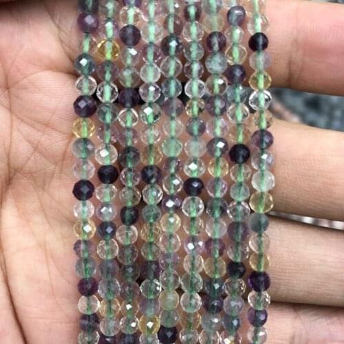 Natural Rainbow Fluorite Faceted Beads,Facted Stone Beads 4mm 6mm 8mm 10mm 12mm Gem Stone Jewelry beads,1of 15"strand