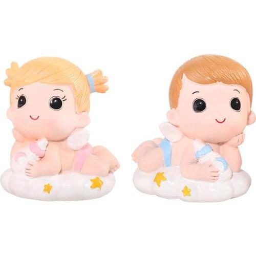 2pcs Baby Doll Cake Ornament Funny Cake Adornment Chic Cake Figurine Ornament Birthday Party Cake Decorating Supplies