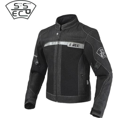 SSPEC Motorcycle Jacket Off-road Hoodies Denim Men Street Moto Motorbike Clothing Classic Motocross Jackets Outerwear Summer