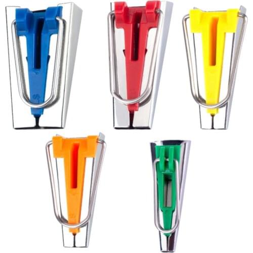 MIUSIE 1/2 PCS Bias Tape Makers Bias Sewing Foot Binding Maker Foot Fabric Bias Tape Maker Machine for Fabric Sewing Quilting