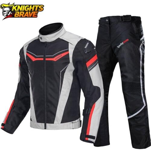 Motorcycle Jacket Men Motorbike Jacket Pants Suit Autumn Winter Waterproof Cold-proof Clothing Chaqueta Moto CE Protective Gear