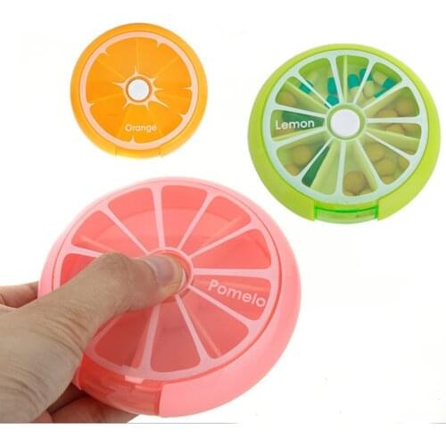Weekly Rotating Pill Box Case Splitter Tablet Storage Organizer Medicine 7 Day Pill Container For Travel