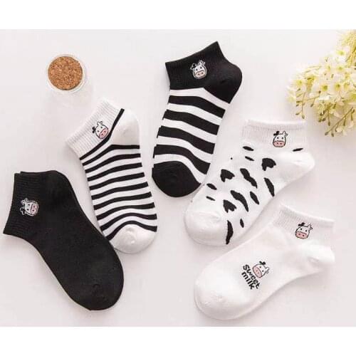 1PC Socks Women Spring And Summer New Womens Thin Shallow Mouth Ship Lovely Japanese Low Top Invisible Cow
