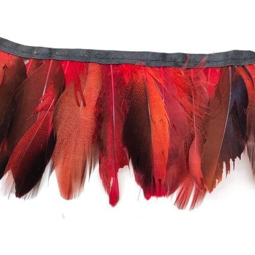 Wholesale High Quality 5 Yards Natural Pheasant Feather Ribbon Feathers Trim Fringe Clothing Accessories Wedding Plume Ribbon