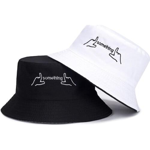 Summer Bucket Hat Men Women Black White Finger Letter Panama Boy Gilr Outdoor Fashion Hip Hop Sun Hat Sad Boy Fisherman Hat Bob