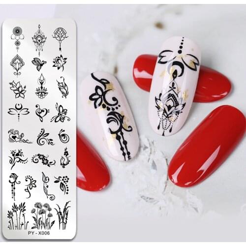 PICT YOU Nail Stamping Plate Butterfly Stamping Templates Nail Printing Stainless Steel Stencil Tools DIY Image Plate PY-X006