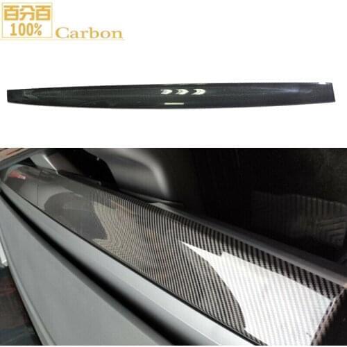 Fits For Tesla Model 3 2017-2019 Glossy Black 100% Real Carbon Fiber Waterproof Interior Dashboard Wrap Strip Stickers