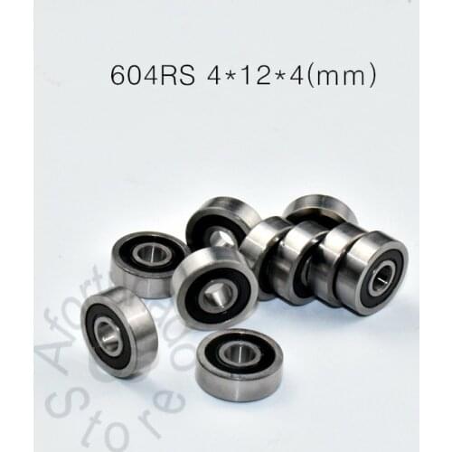 604RS 4*12*4(mm) 10pieces free shipping bearings rubber Sealed Miniature Mini Bearing chrome steel bearing 604 604rs