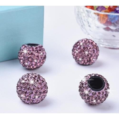 Multi-colored Bling Handmade Rhinestone Tire Wheel Valve Cap Cover Crystal Universal Tire Valve Dust Caps Car Accessories