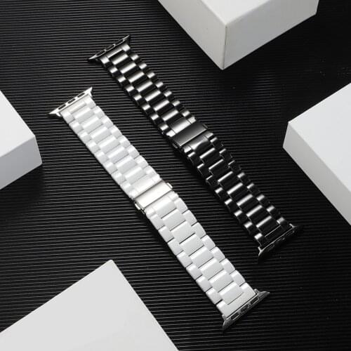 Smooth Ceramics Bracelet for Apple Watch SE Bands Series 6 5 4 3 2 1 Wrist Belt Strap for iWatch 40mm 44mm 42mm 44mm Replacement
