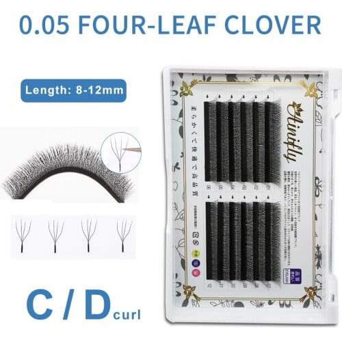 AINIFLY 0.05 Mink Eyelashes Extension Black Soft Personality Eyelashes Y/W Shape Prefabricated Curling Fan 8-12mm Mink Eyelash