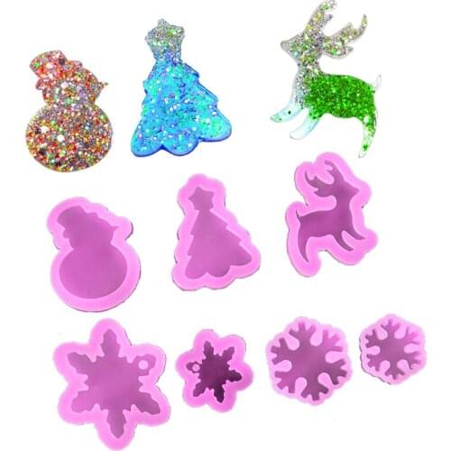 Snowman Elk Christmas Tree Cooking Tools Wedding Decoration Silicone Mold Baking Fondant Sugar Craft Molds Diy Cake