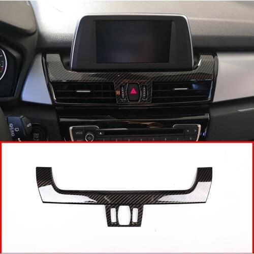 Carbon Fiber Style For BMW 2 Series Gran Tourer F45 F46 218i 2014-2018 ABS Navigation Display Panel Cover Trim Accessories