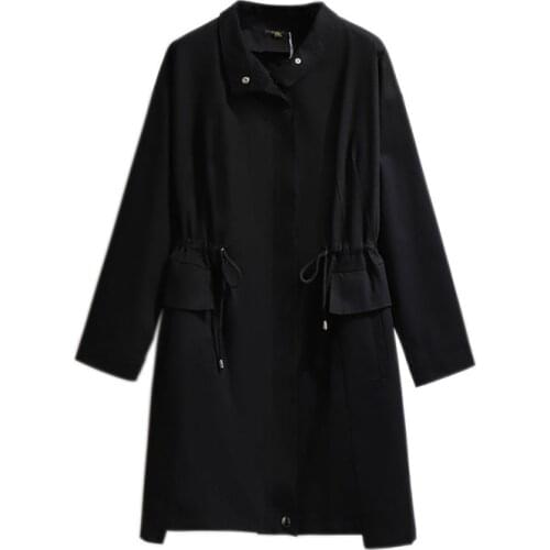 Women Oversize itself 2XL-4XL Trench Coat 2021Female Spring Autumn Long Trench Coat Female Outwear Femme Plus Size Windbreaker