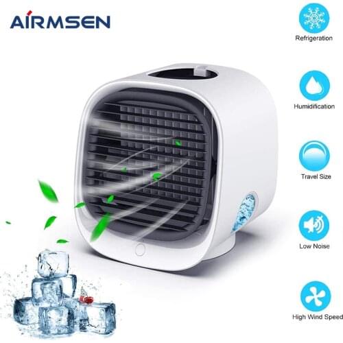 USB Desk Mini Fan Portable Air Cooler Fan Air Conditioner Light Desktop Air Cooling Fan Humidifier Purifier For Office Bedroom