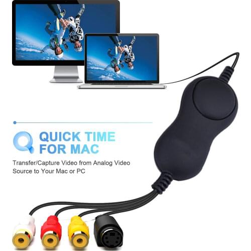 Ezcap158 USB 2.0 UVC Audio Video Capture Card S-Video AV Analog Video Recording Plate Hi8 VHS Old Camera for Windows MAC Win10