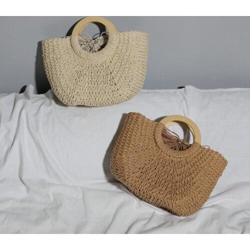 Vintage Straw Bag Round Rattan Bags Handmade Summer Bags Woven Beach Ladies Circle Shoulder Bag Bohemia Girls Travel bags