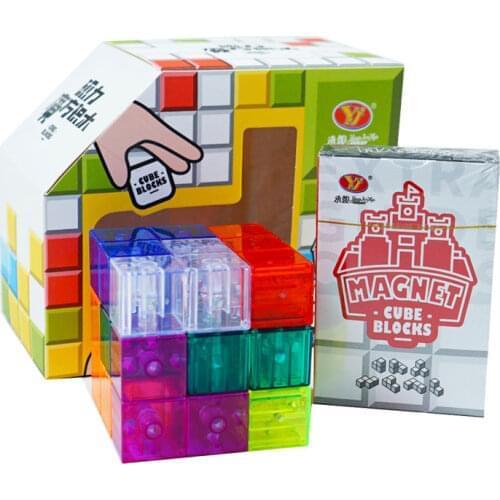 YJ Magnetic Blocks Speed Puzzle Cube DIY 3x3x3 Yongjun Cubes Brain Test Educational Learning Toys For Kid Building block Cubos