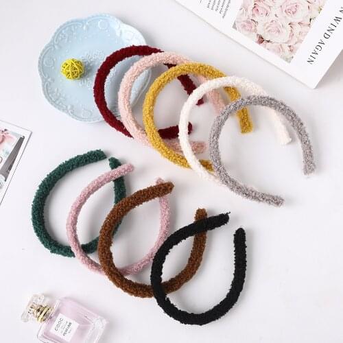 Free shipping fashion color lambswool women hairbands winter lovely girls headbands ladys headwear hair accessories