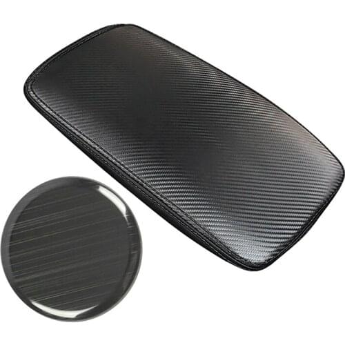 1 Pcs Car Carbon Fiber Center Console Leather Armrest Cover & 1 Pcs Gear Shift Panel Button Switch Cover