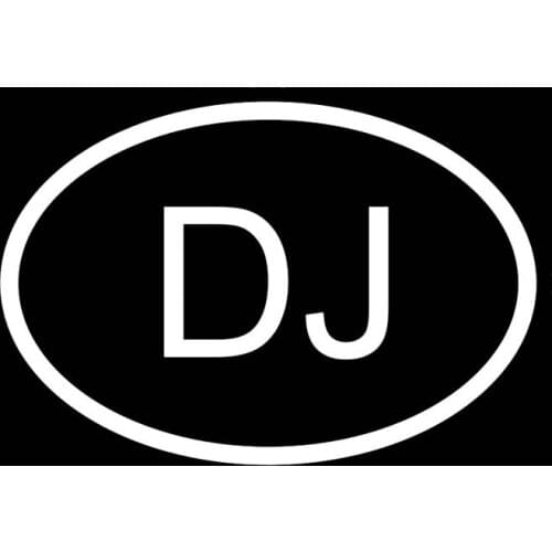 14.1CM*9.6CM VINYL DECAL CAR STICKER DJ DJIBOUTI COUNTRY CODE OVAL Black Silver C10-01265