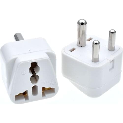 2PC White black S.Africa Converter AU UK US EU To Small South Africa Plug AC Power Outlet Adapter Socket Nepal India Sri Lanka