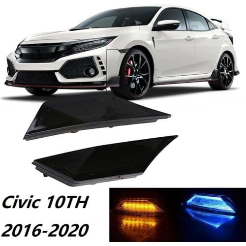 2X Smoke LED Side Marker Light Turn Signal DRL Lamp Kit for Honda Civic 10TH 2016-2020 33800-TBA-A02 33850-TBA-A02