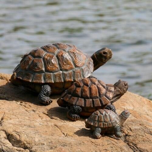 33x24x14cm Simulation Animal Turtle Ornaments Home Garden Pool Pond Resin Decoration Statue Sculpture Crafts Christmas Gift