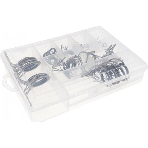 75Pcs Mixed Size Durable Fishing Rod Guide Tip Strong Line Rings Fishing Rod Guide Guides Tip Set Repair Kit DIY Eye Rings