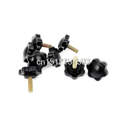 8PCS Star Hardware Clamping Knob M5 x 16mm x 25mm Black