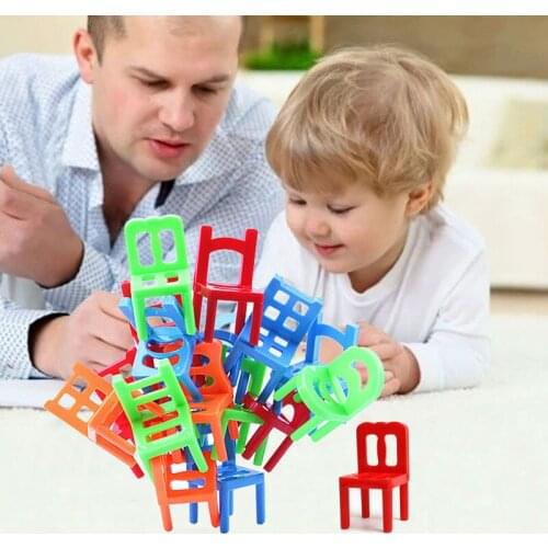 18Pcs/Lot Balance Chairs Board Game Children Educational Balance Stacking Chairs Toys Kids Desk Puzzle Balancing Training Toys