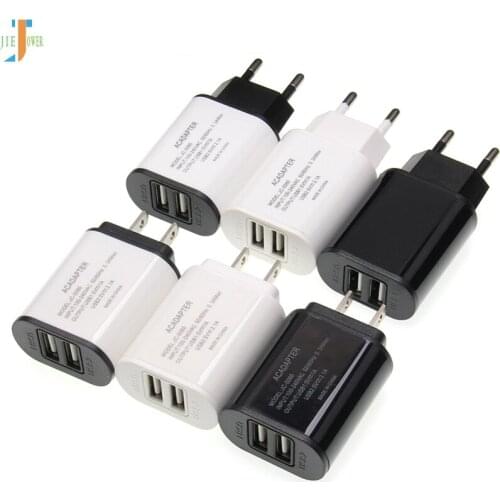 50pcs/lot Travel Wall Charger 2USB EU US Plug Smart Mobile Phone Charger for Iphone LG Mobile Phone Adapter Portable USB Charger
