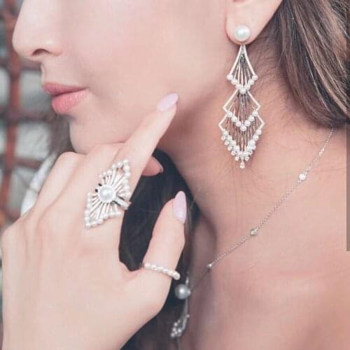 HIBRIDE Elegant Long Earrings for Wedding Party Top Quality AAA Clear Cubic Zirconia Drop Earring brincos para as mulheres E-736