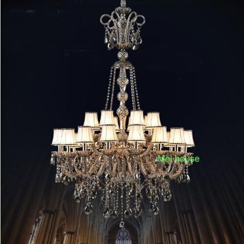 Living room crystal chandelier Long stair chandelier lighting led hanging crystal lamp classical chandelier crystal chandeliers