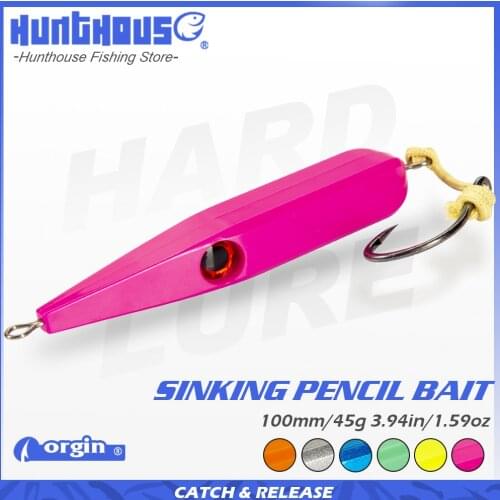 Hunthouse 100mm/45g gt pencil fishing hard lure sinking trolling for GT Blue Fish Tuna Jacks swimbait long casting LW513