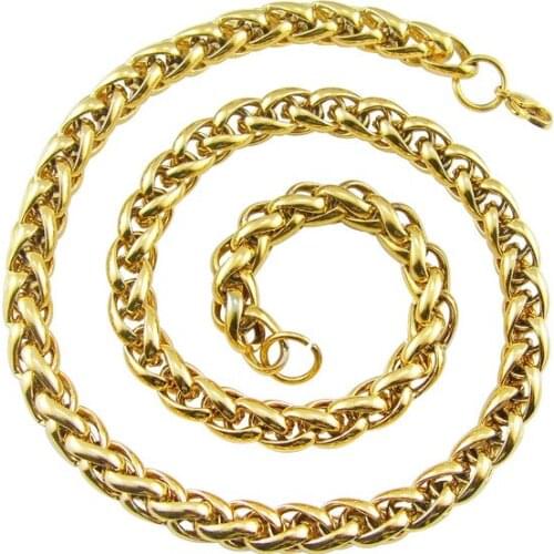 Hot Sale Fashion Men Arrogance Male Link Chain Necklace Gold Stainless Steel Braided Snake Cuban Chain Necklace Jewelry Gift