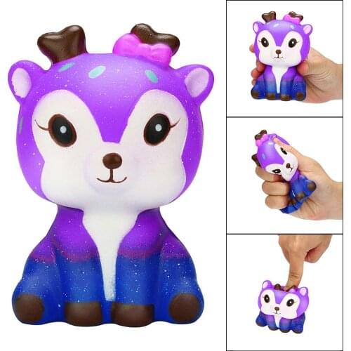 Kawaii Cartoon Galaxy Deer Slow Rising Cream Scented Stress Reliever Toy Antistress Agitarse Spinner Squishy Stress Reliever