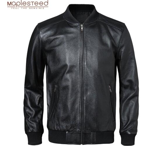 Genuine Leather Jacket Men Real Leather Jacket 100% Cowhide Slim Fit Male Coat Skin Clothing Spring Autumn Asian Size 5XL M615