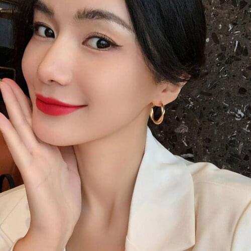 Fashion Metal Needle Distortion Interweave Round Earrings For Women Zinc Alloy Trendy Hoop Earrings Charm Party Classic Jewelry