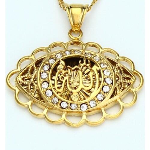 New Arrival Jewelry Pendant Gold color Allah Eye Pendant & Necklace Nice Gift For Women Men