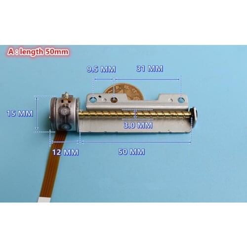 Brand new 15mm stepping motor 2-phase 4-wire 6v stepper motor with screw rod