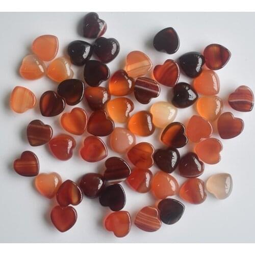 Wholesale 30pcs/lot Fashion hot sell good quality natural red onyx heart shape cab cabochons beads for jewelry making 10mm free