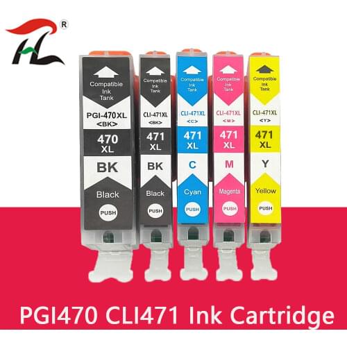PGI-470 CLI-471 Refilled Ink cartridge For Canon PGI470 CLI471 470 PIXMA MG6840 MG5740 TS5040 TS6040 Printer Cartridges
