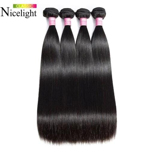 Straight Hair Bundles Indian Hair Bundles Nicelight Remy Human Hair Bundles Deals 1/3/4 Bundles Straight Hair Single Bundles