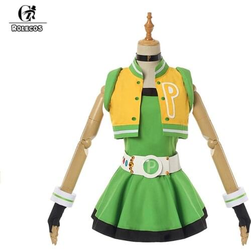 ROLECOS PPGZ Kaoru Matsubara Cosplay Costume Anime Demashita Cosplay Costume Women Uniform Halloween Vest Dress Glove Full Set