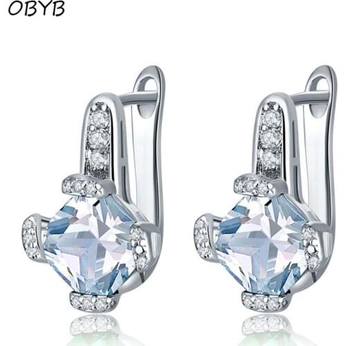 New Classic Fashion Silver Jewelry Earrings For Women 2021 Trend Round Crystal Zircon Pendant Earrings Luxury Wedding Party Gift