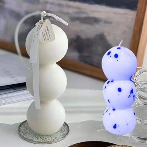 Geometric Magic Ball Candle Silicone Mold Three-round Spherical Christmas Decoration Aromatherapy Candle Making Supplies