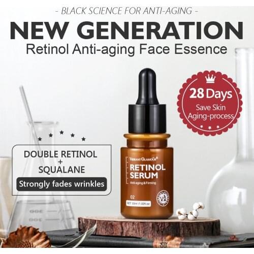 VIBRANT GLAMOUR Retinol Anti-Wrinkles Face Serum Moisturizing Whitening Firming Fade Fine Line Anti-Aging Neck Skin Care Essence