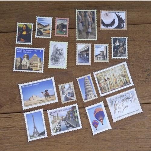 Passion Traveler notebook stamp sticker travel note book vintage good old days stamp sticker with 18 pieces per pack